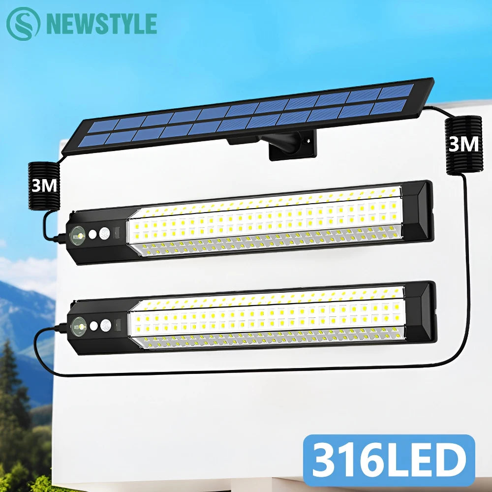 316/158 LED Solar Lamp Motion Sensor Outdoor Camping Wall Light
