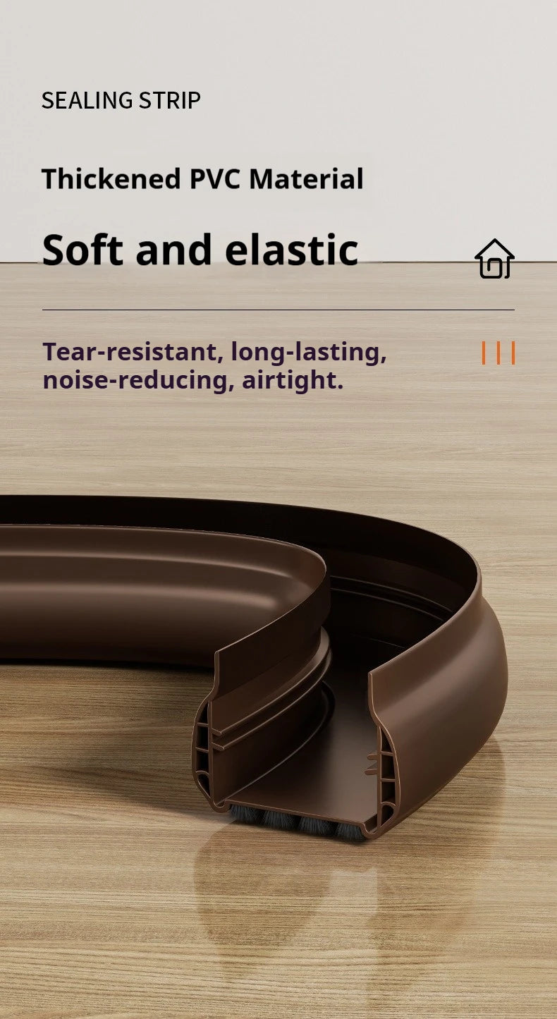 Pvc Door Seal Draft Stopper With 4 Layer Brush Reduce Noise Insect Proof