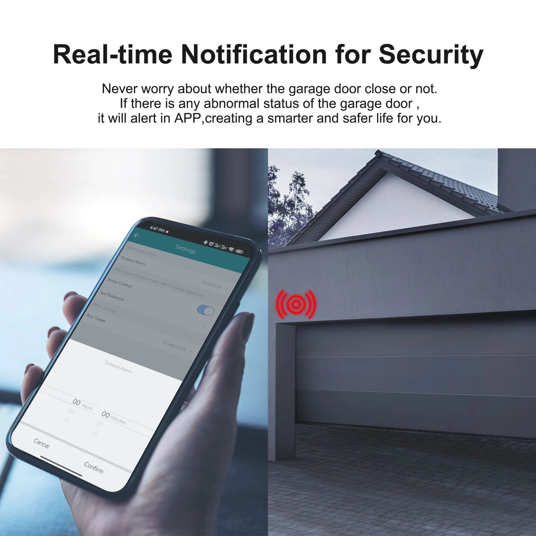 GIRIER WiFi Smart Garage Door Opener Controller Works with Alexa Google