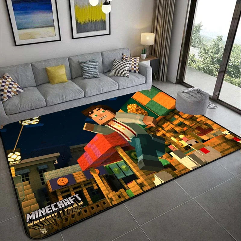 3D Game M-MINE Sandbox Carpet for Living Room Decor Bedroom
