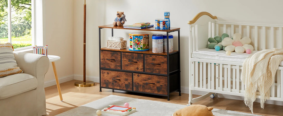 JHK Fireplace TV Stand Dresser For Bedroom