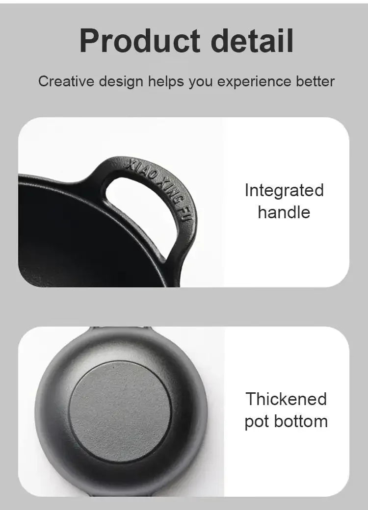 Cast Iron Pot Uncoated And Non Stick wok Casserole kitchen cooking pot