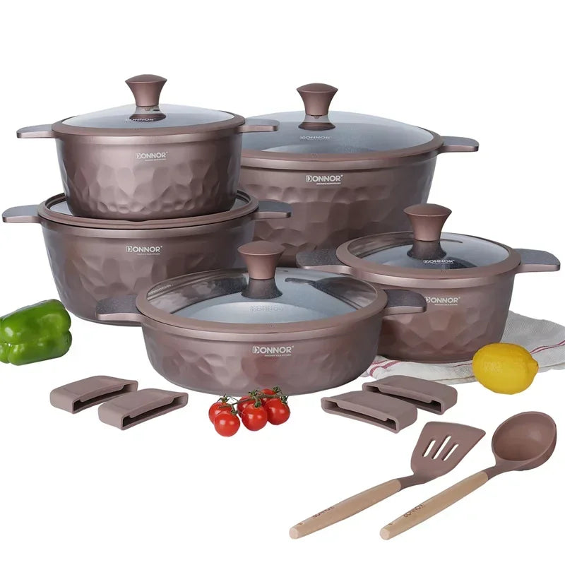 DONNOR Non-stick Pot 12/13/16pcs Cookware Set