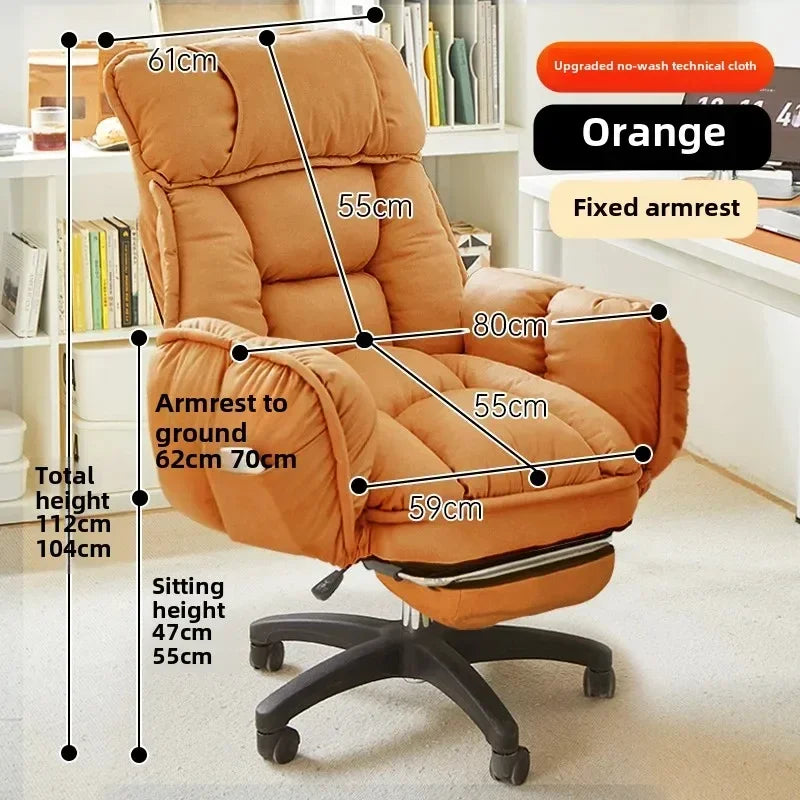 Footrest Wheels Office Chair Kids Velvet