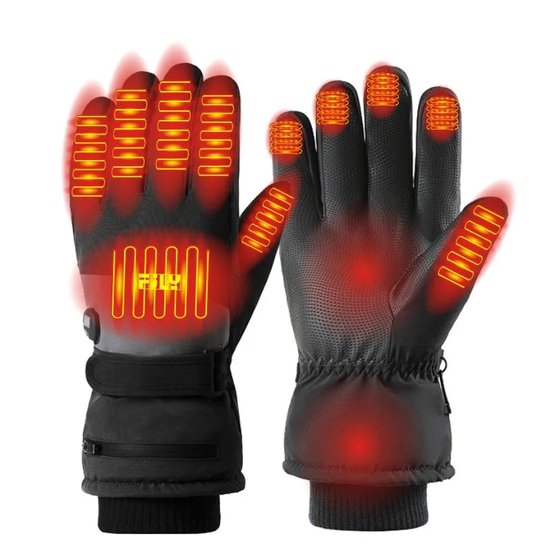 2025 Smart Heated Ski Gloves USB Recharge 3-Heat Carbon Fiber Waterproof