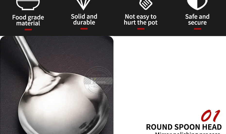 KONCO 6 Pieces Kictche Cooking Utensil Set Stainless Steel Cookware Set