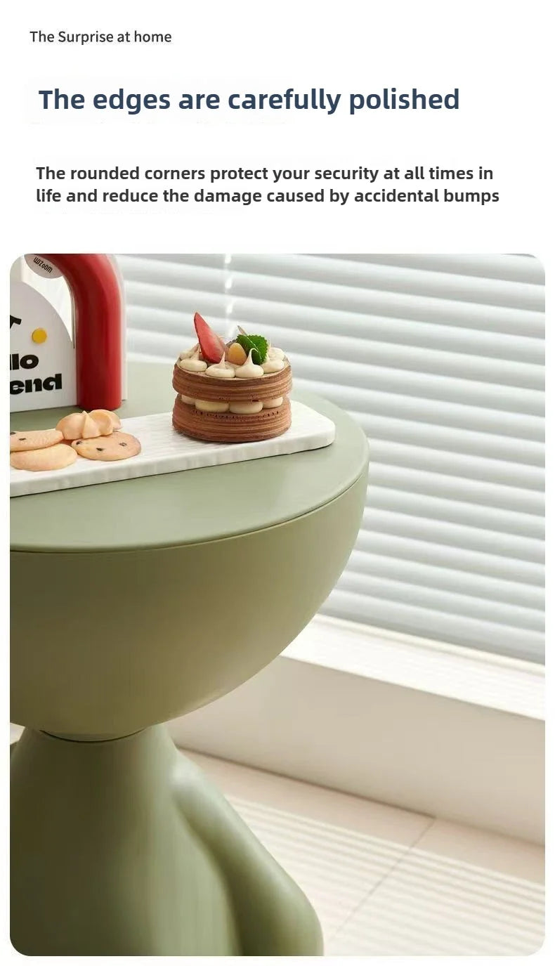 Light Luxury Cartoon Sofa Edge Table Creative Flat Head Coffee Table