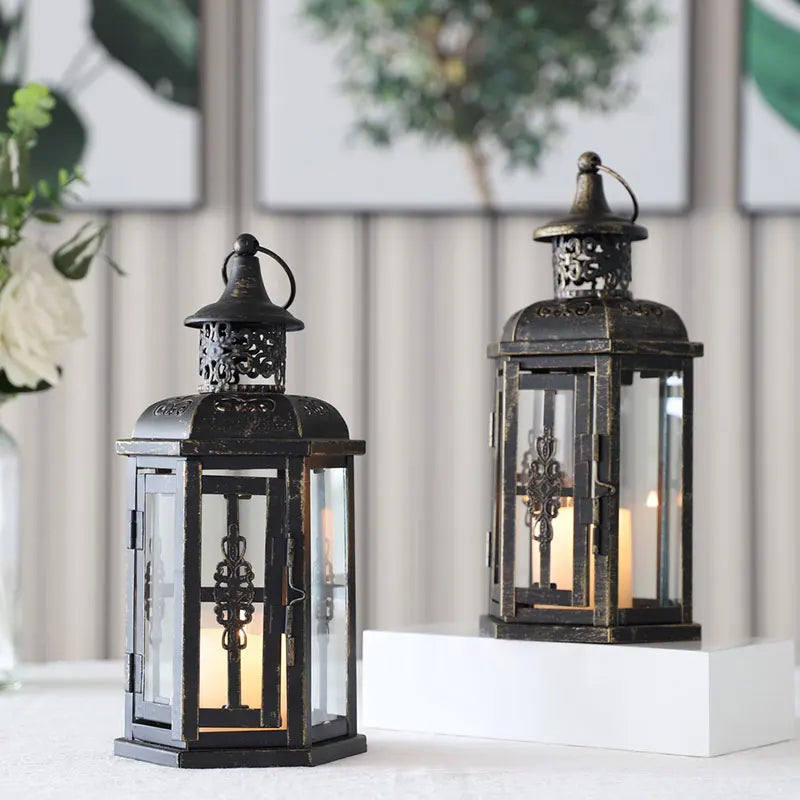 Vintage Nordic Candle Holder Lanterns Candles
