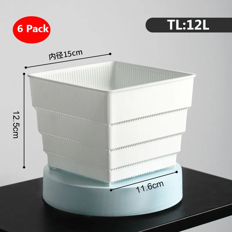 6 Pack Square Succulent Pots - Air Prunning Plastic Planters for Cactus