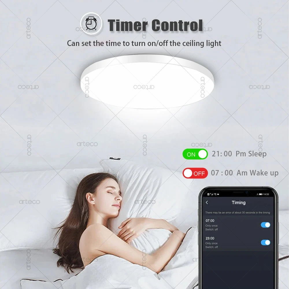 24W 40W Zigbee Smart Ceiling Led Lights RGB CW Tuya APP Control