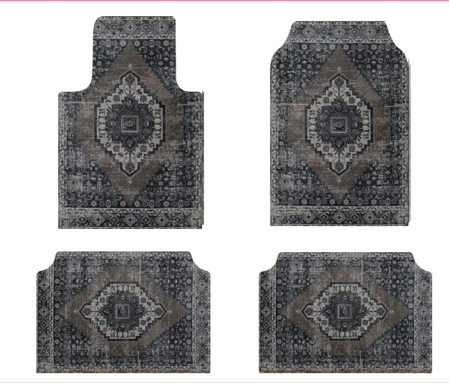Set of Bohemian Style Floor Mat Universal Size Car Foot Mat