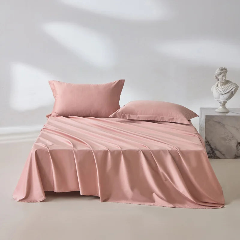 1pc Bed Flat Sheet 100% Egyptian Cotton Solid Color Top Sheets Single Double