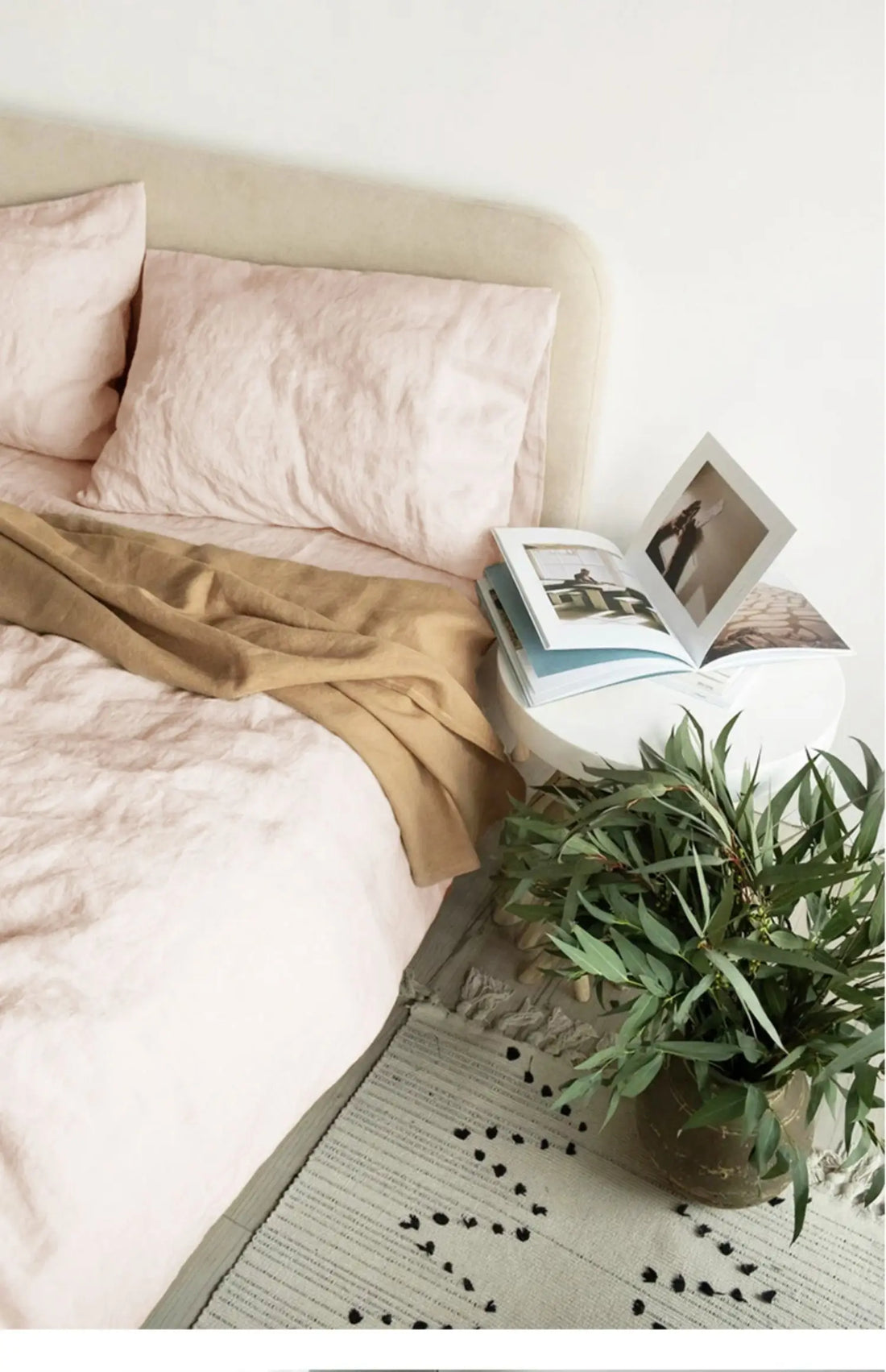 Set of 2 100%Linen Soft Breathable Pillowcase Decorative Square