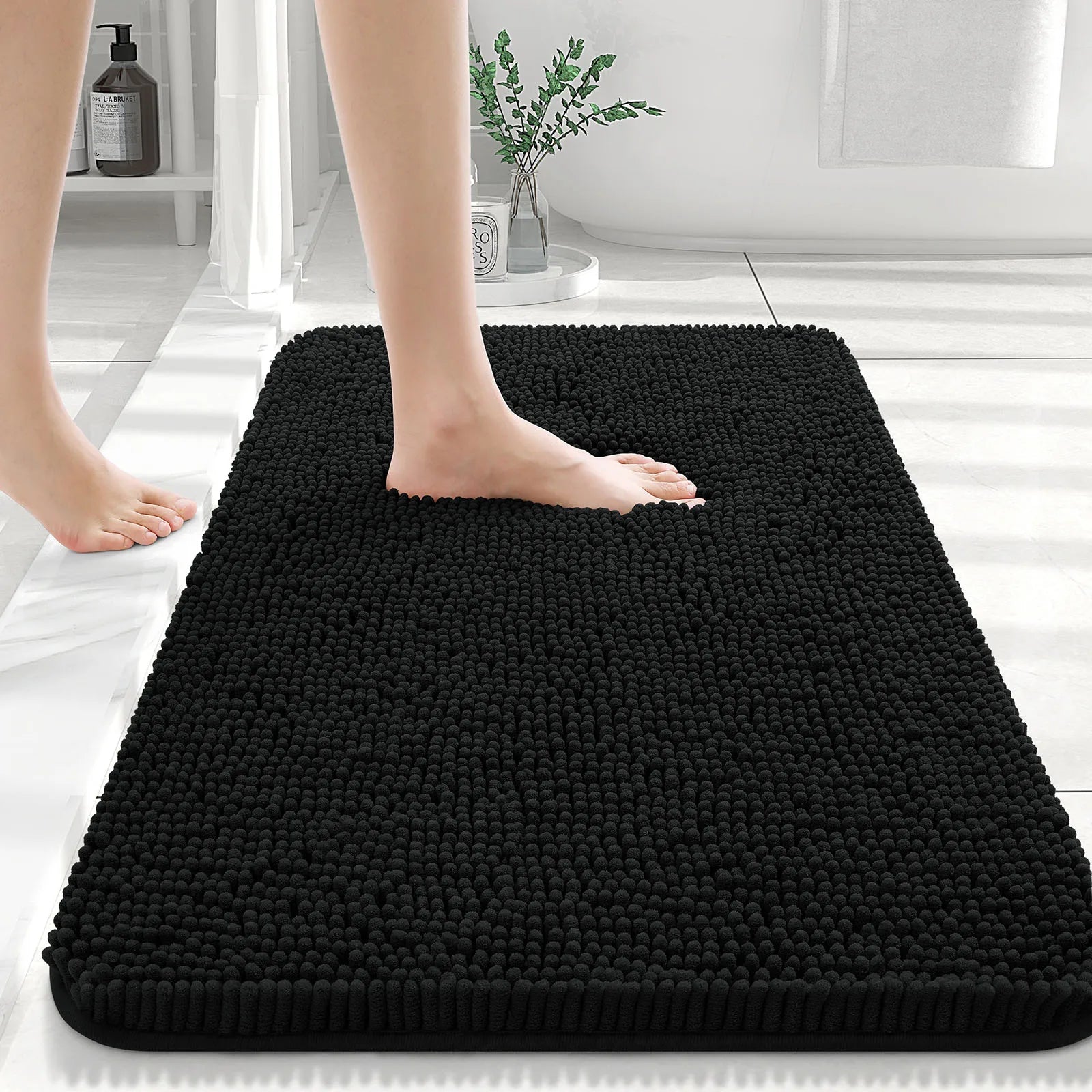 HAPIHAPPY New Chenille Bathroom Rug Mat Extra Soft Thick