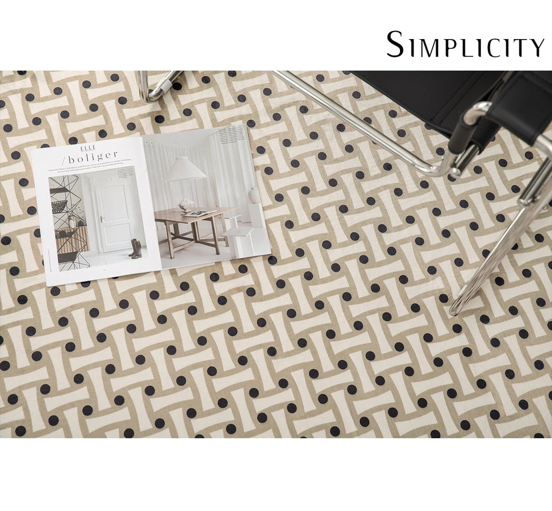 French Retro Rugs for Bedroom Checkerboard Living Room Decoration