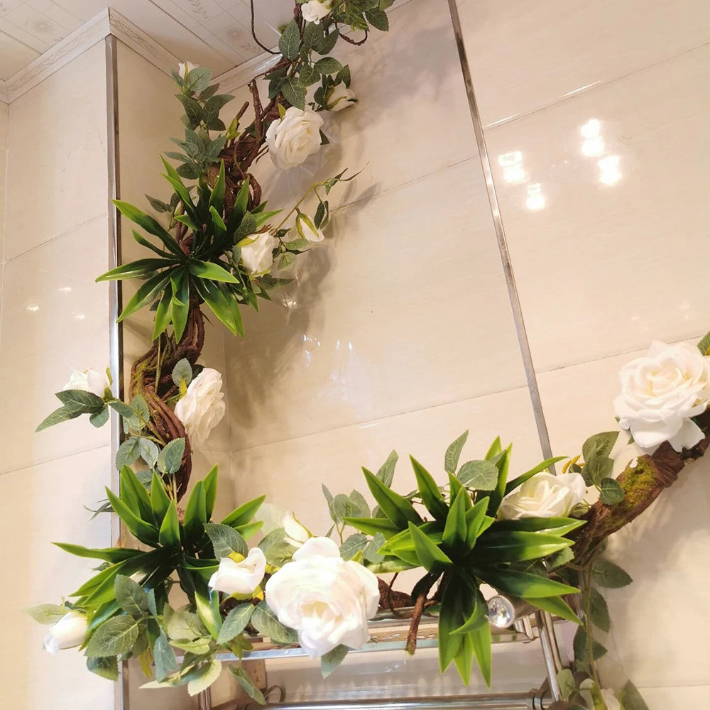 1.75 Meter Artificial Vine Green Leaf Simulation Rose Rattan Plant