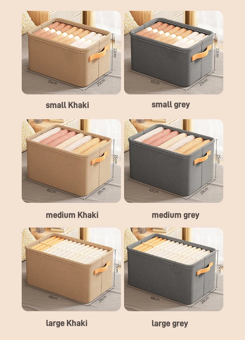 Folding Cotton Linen Storage Box Basket For Storing Dirty Clothes Laundry Basket