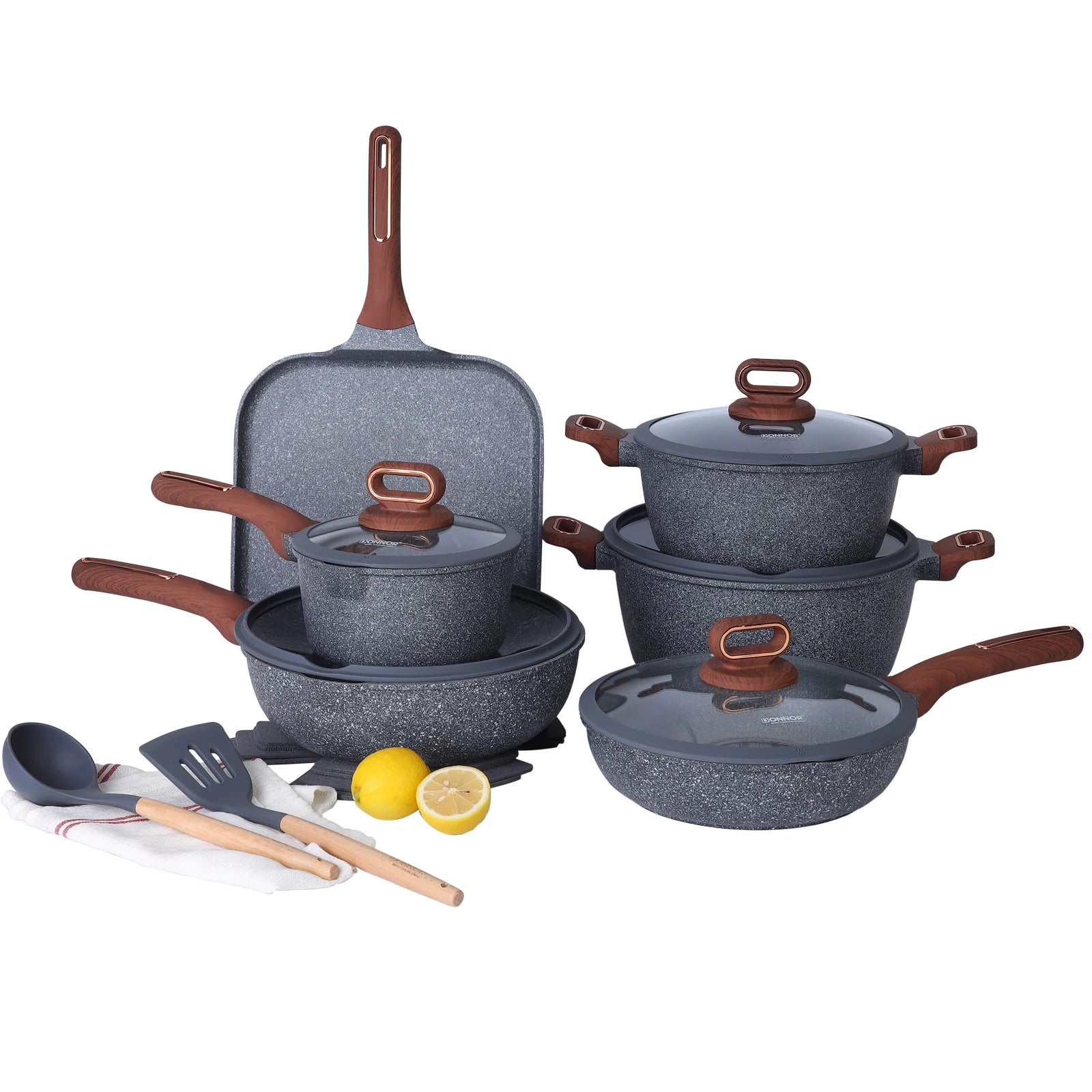 DONNOR Ceramic Cookware Sets Pots and Pans Set Nonstick