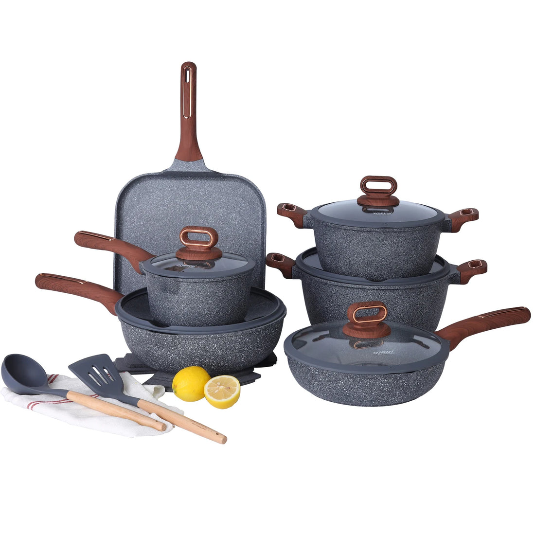 DONNOR Ceramic Cookware Sets Pots and Pans Set Nonstick