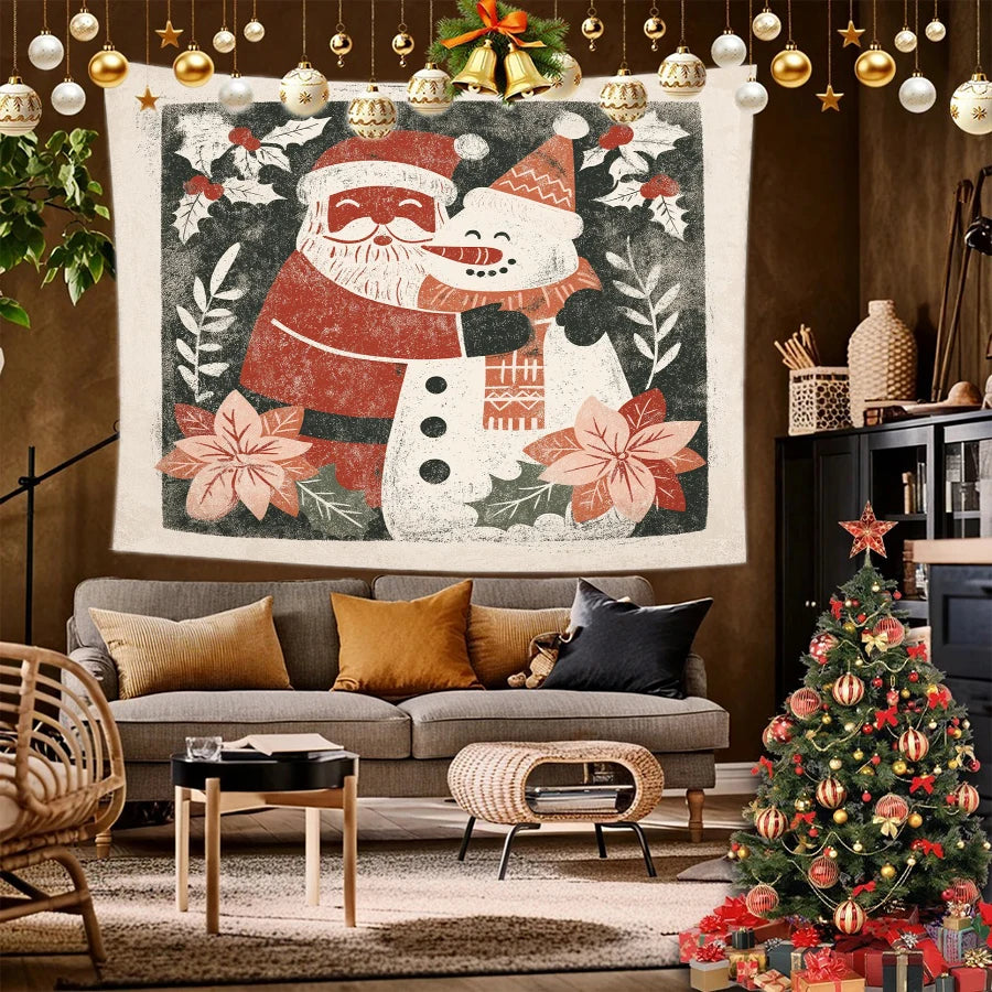 Moose Christmas Wall Hanging Background Cloth Hanging Cloth