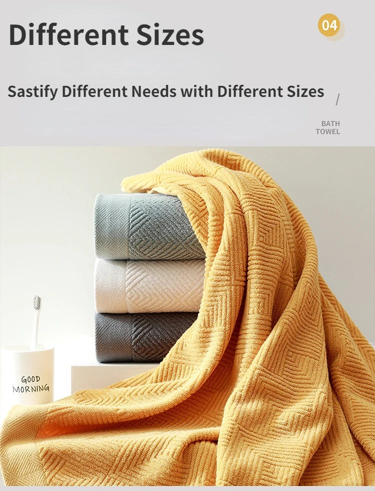 3Pcs/Pack Long-Staple Cotton Bath Towel Face Towel Set