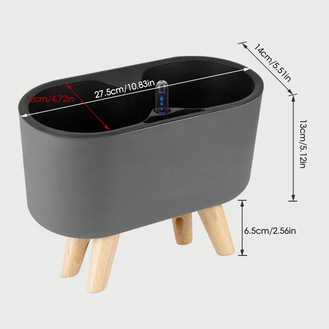 Self Watering Planter White Flower Pot with Water