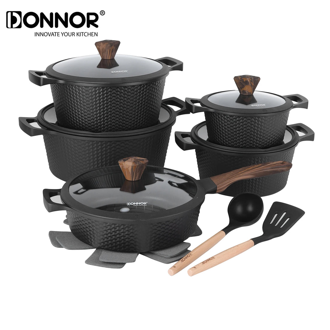 DONNOR Induction Cookware Set - Cookware Set with Lid