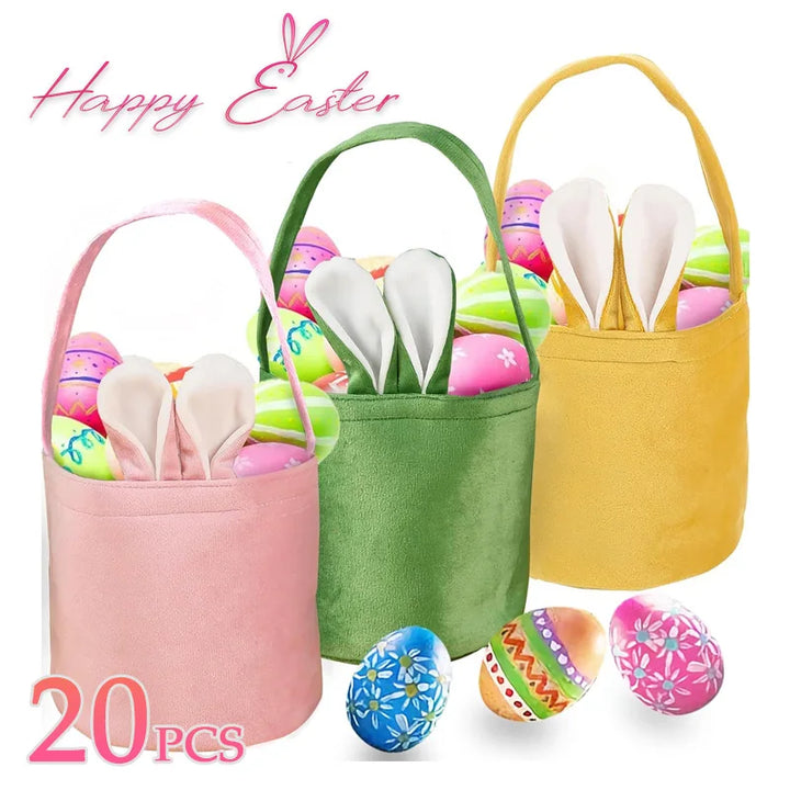 1-20PCS Easter Cartoon Bunny Ears Bucket Bag