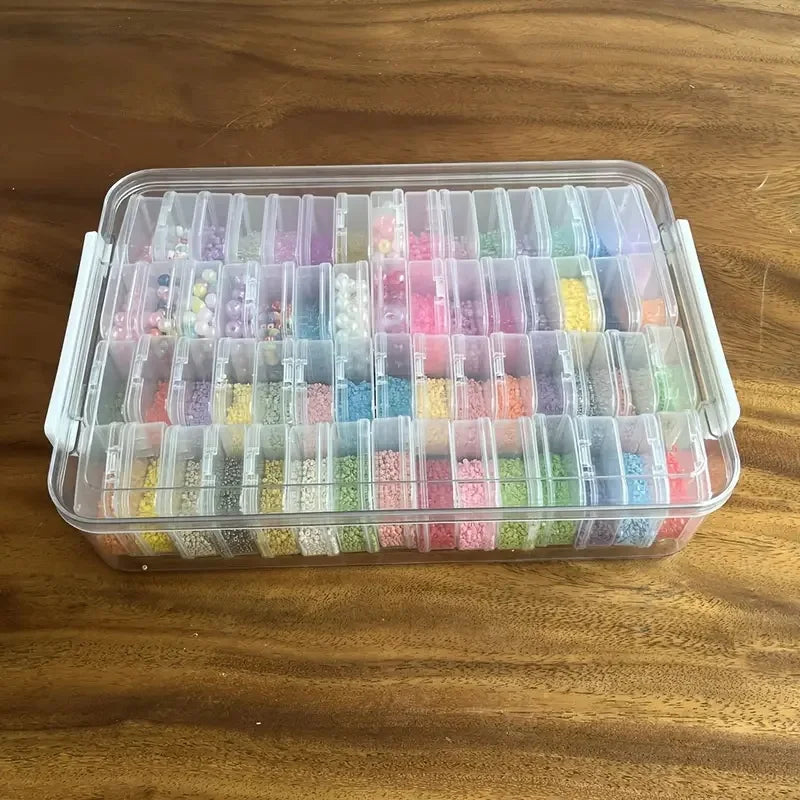 White transparent plastic storage box combination