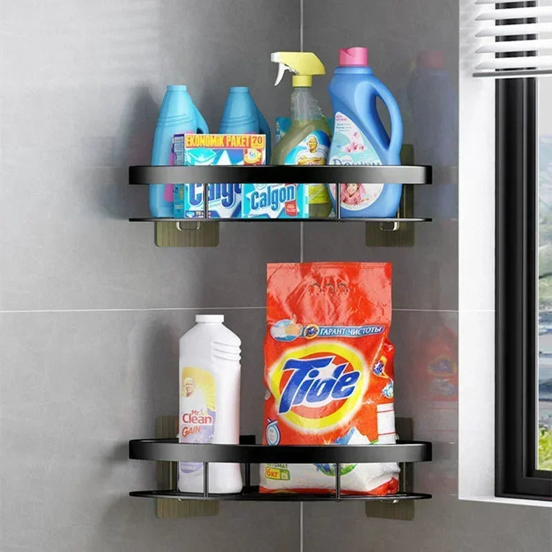 No Drill Wall Corner Bathroom Shelf Corner Shelf Storage Organizer