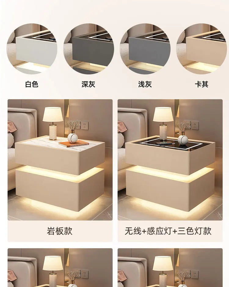 Smart Nightstand with Wireless Charger Bluetooth Speaker