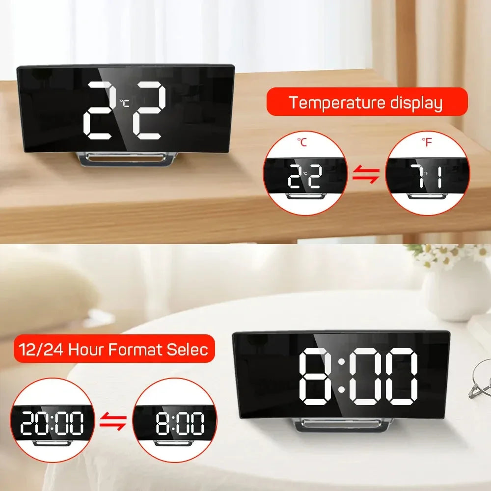 LED Digital Electronic Clock Backlight Large Number Alarm Clock