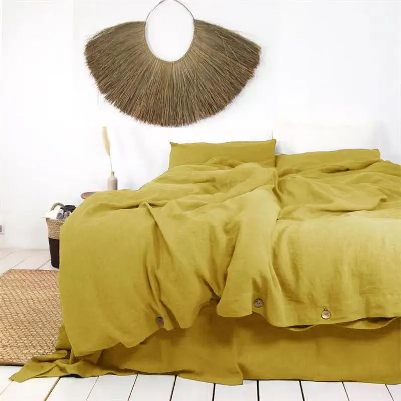 100% French Linen Natural Duvet Cover Soft Comfortable
