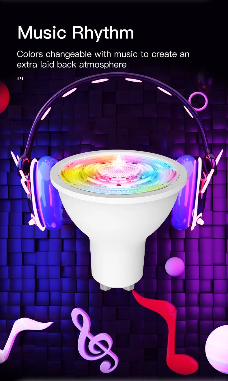 MOES Tuya ZigBee GU10 WIFI Smart LED Bulbs RGB C+W White 5W