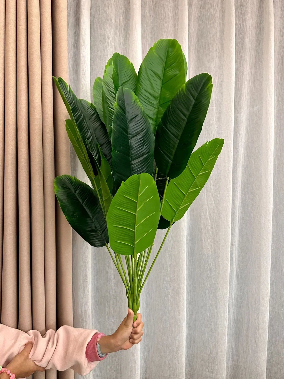 1pc 18 Leaves Artificial Plants Large Tropical Palm Tree Fake Banana Plants