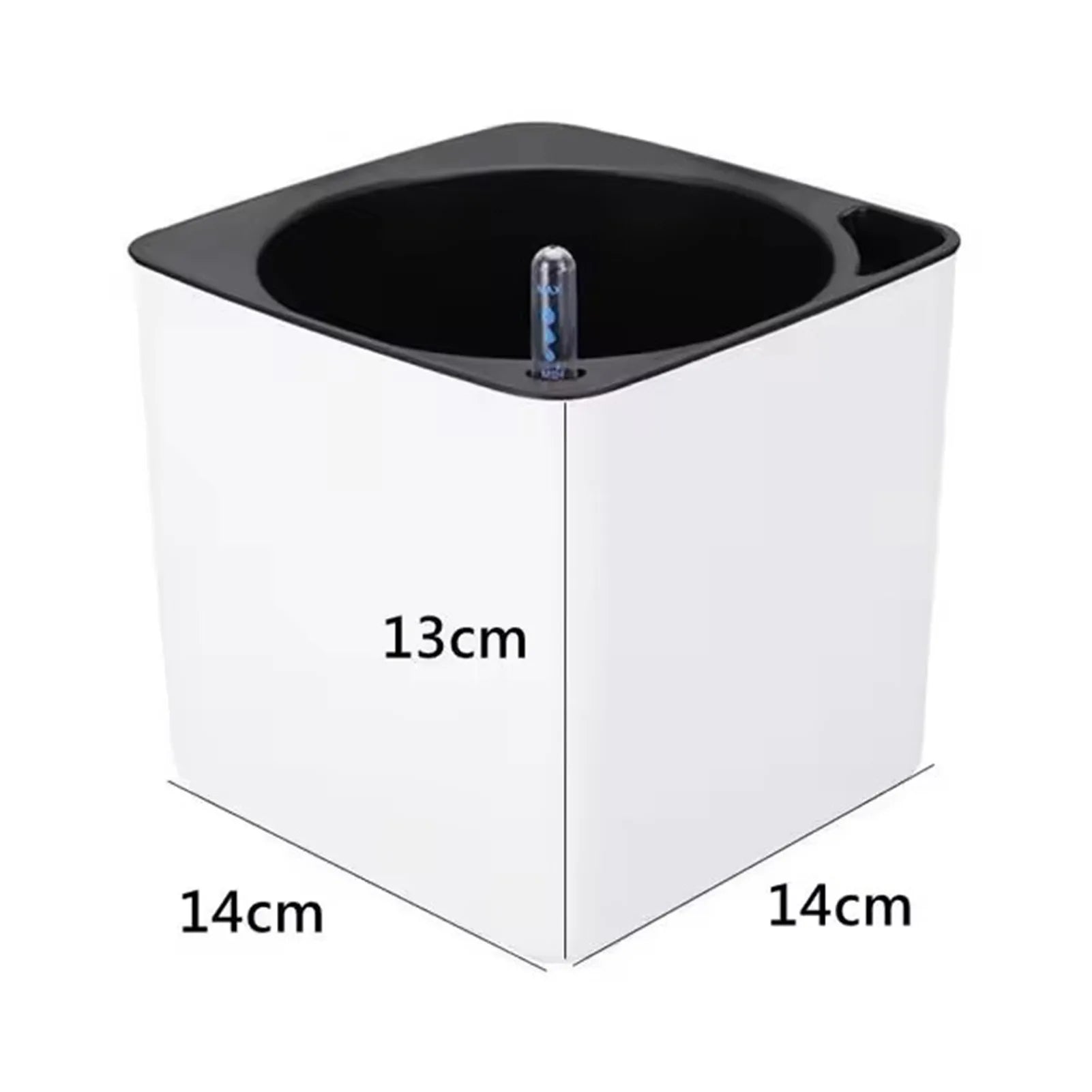 Self Watering Planter White Flower Pot with Water