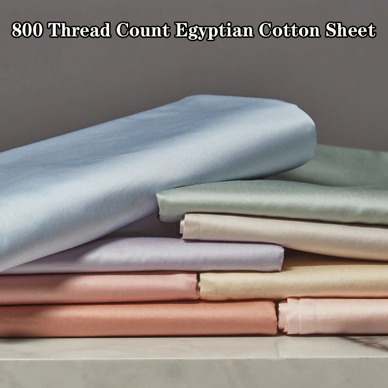 1pc Bed Flat Sheet 100% Egyptian Cotton Solid Color Top Sheets Single Double