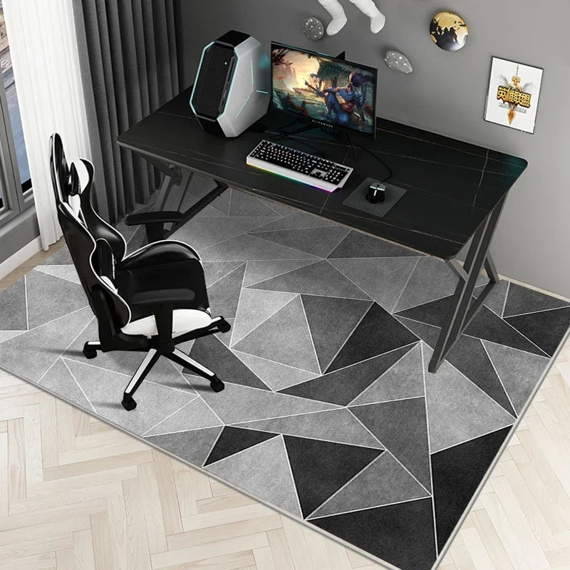 Modern Rectangular Chair Mat for Room Study Geometric