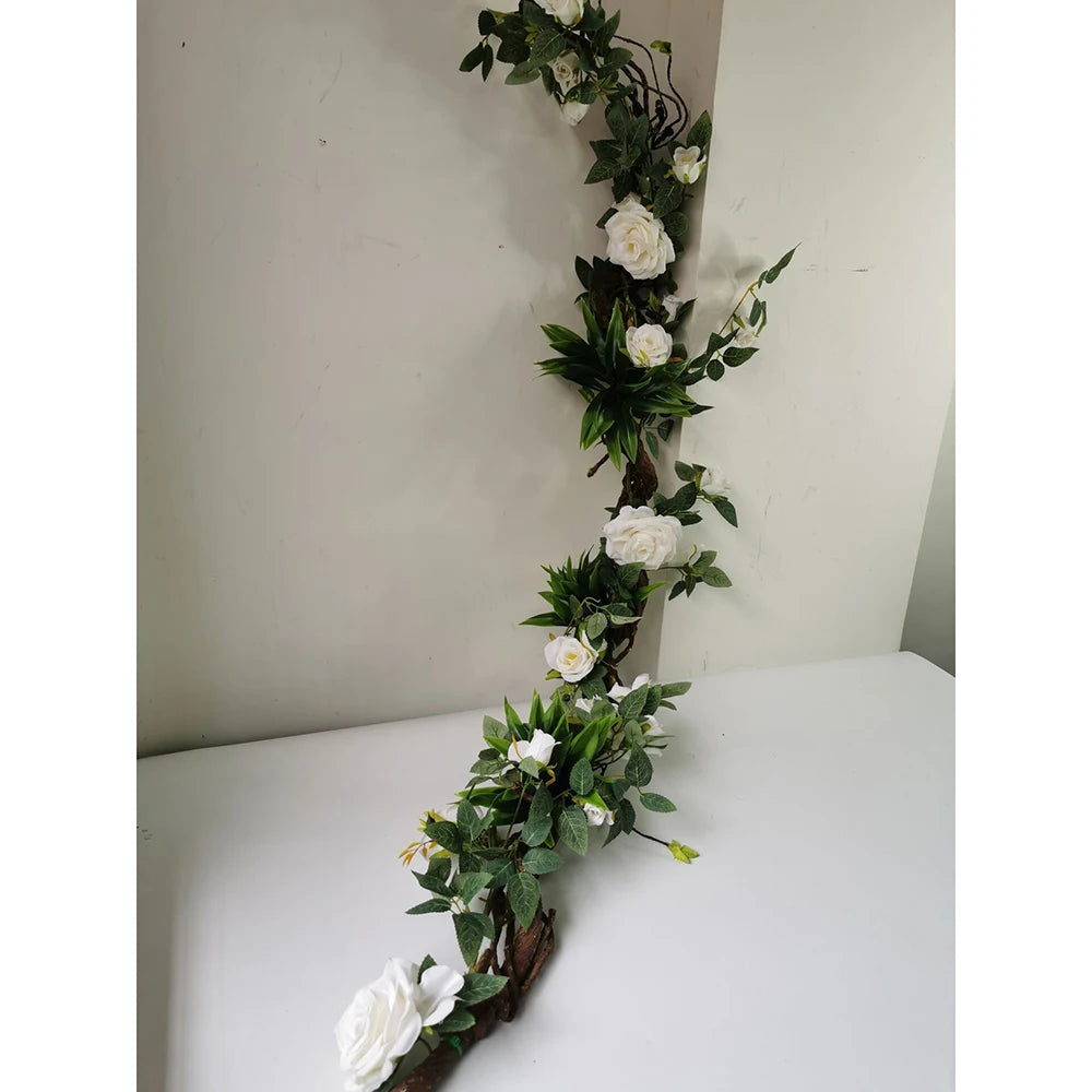 1.75 Meter Artificial Vine Green Leaf Simulation Rose Rattan Plant