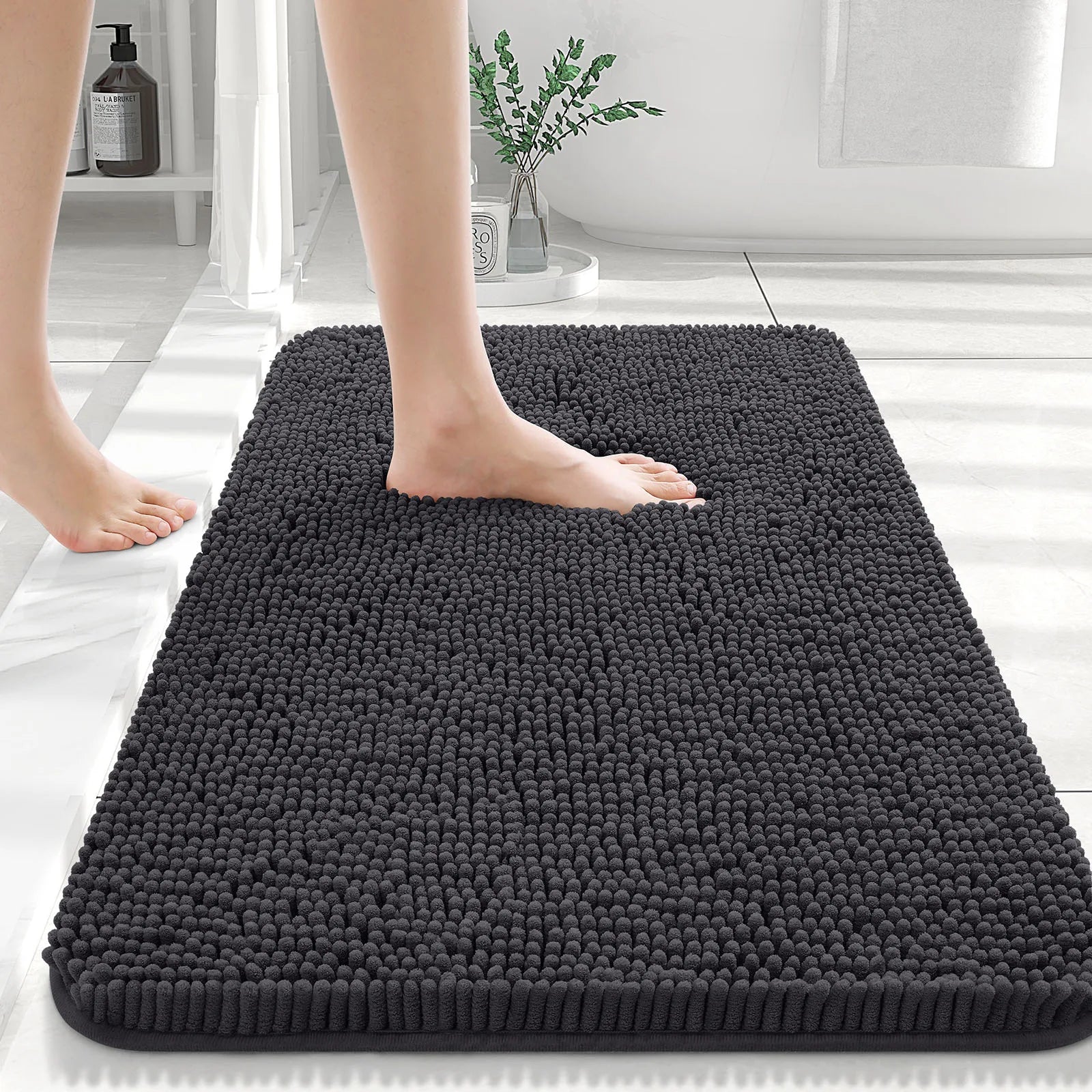 HAPIHAPPY New Chenille Bathroom Rug Mat Extra Soft Thick