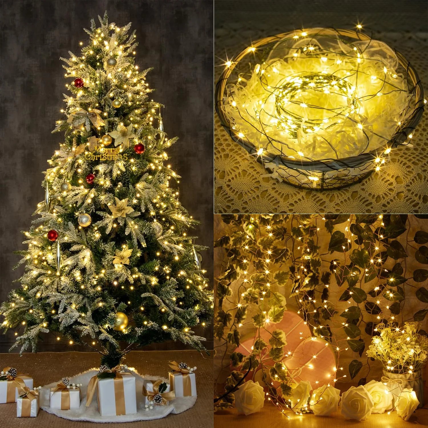LED Firecracker String Lights 30-75M Garland Fairy Lights EU/US