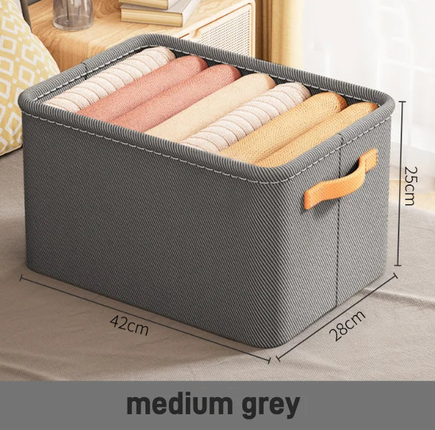 Folding Cotton Linen Storage Box Basket For Storing Dirty Clothes Laundry Basket
