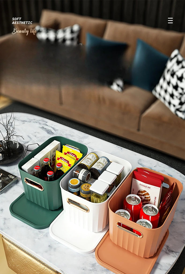 Sundries Storage Boxes with Lid Light Luxury Snacks Toys Storage