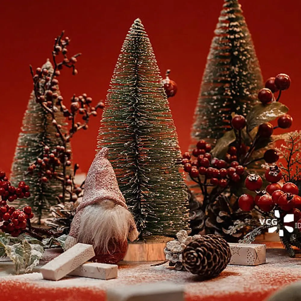 Mini Christmas Tree Bottle Brush Tree Artificial Green Christmas