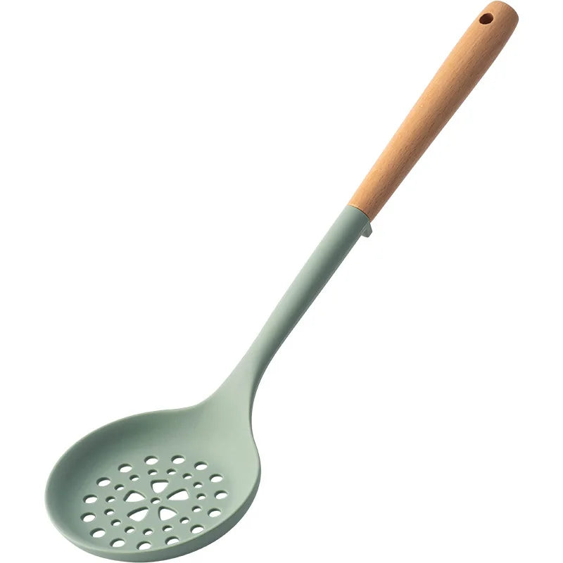 NEW Silicone Spatula Non Stick Pan Wooden Handle Silicone Vegetable