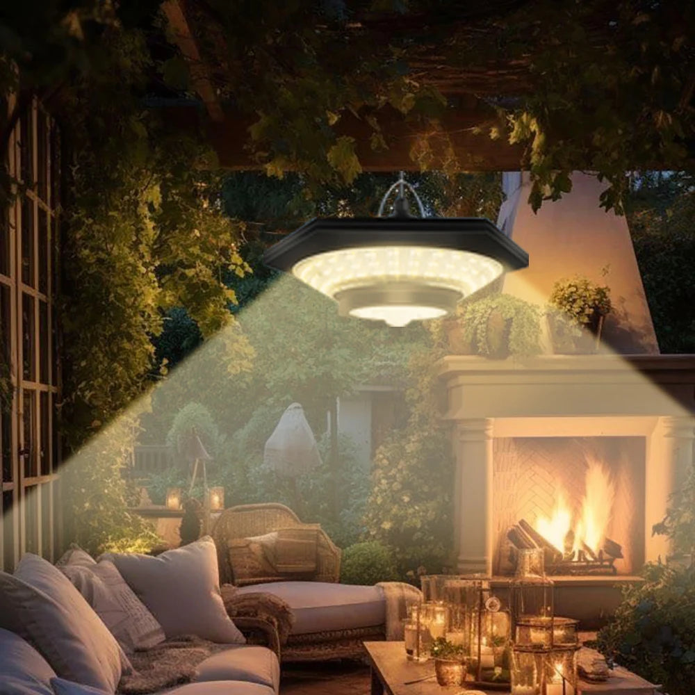 Solar Pendant Lights Outdoor Solar Shed Light Motion Sensor 288 LEDs