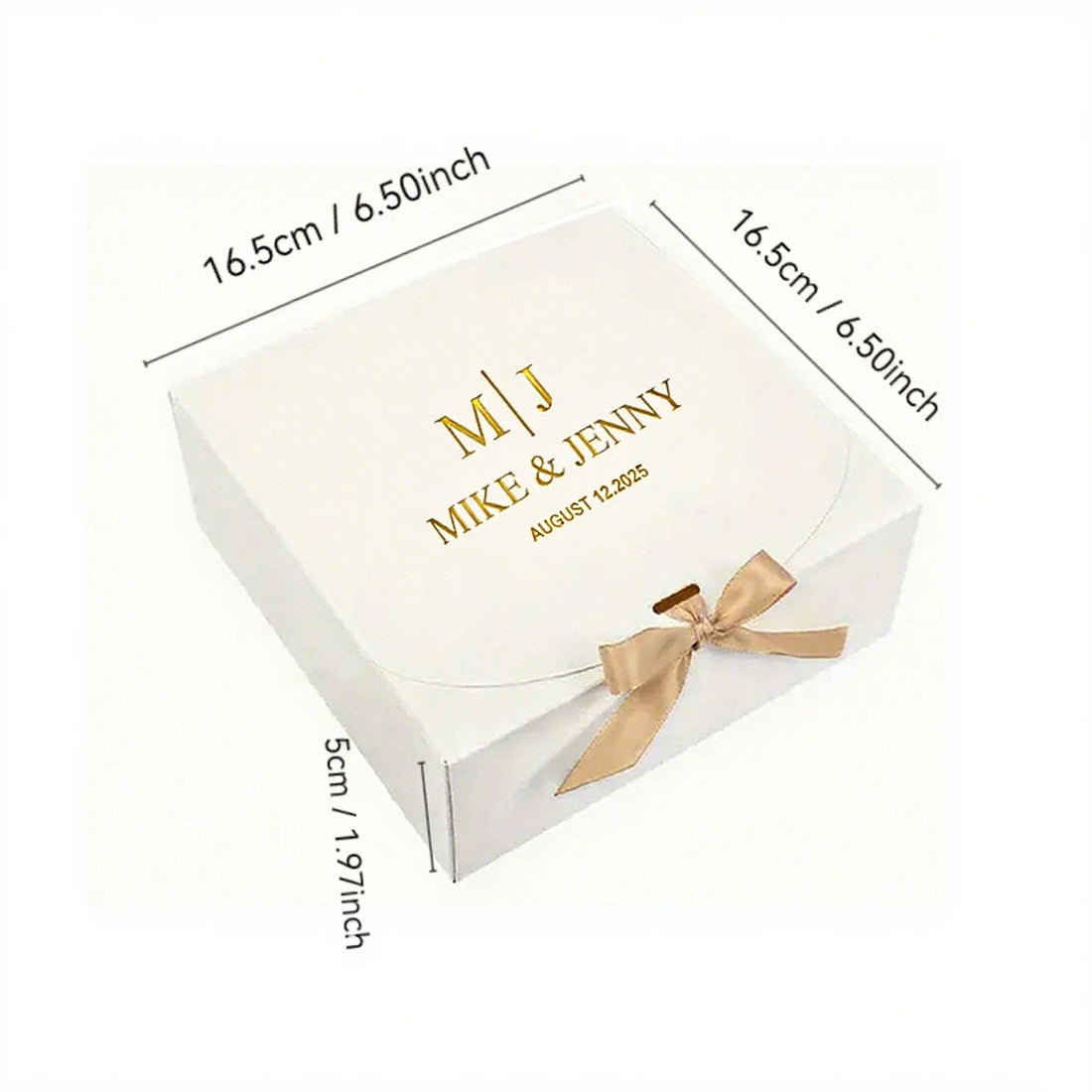 5PCS Customizable Wedding Favor Gift Boxes with gold stamping logo