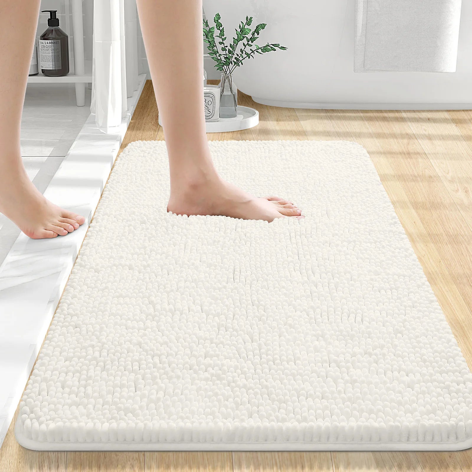 HAPIHAPPY New Chenille Bathroom Rug Mat Extra Soft Thick