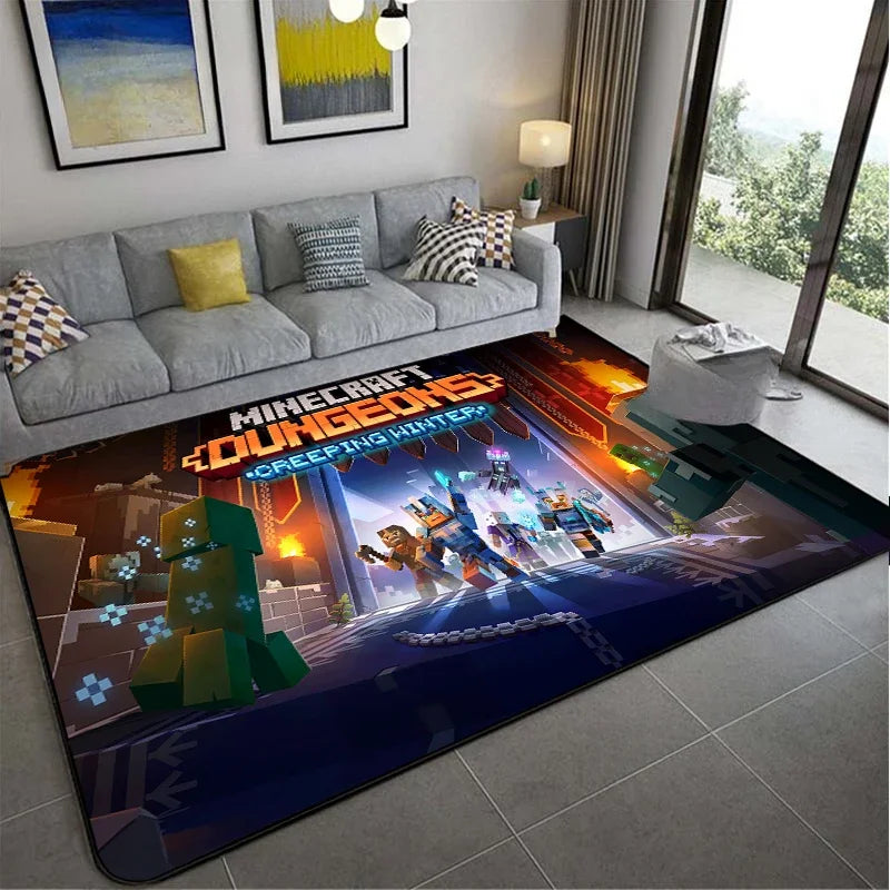 3D Game M-MINE Sandbox Carpet for Living Room Decor Bedroom
