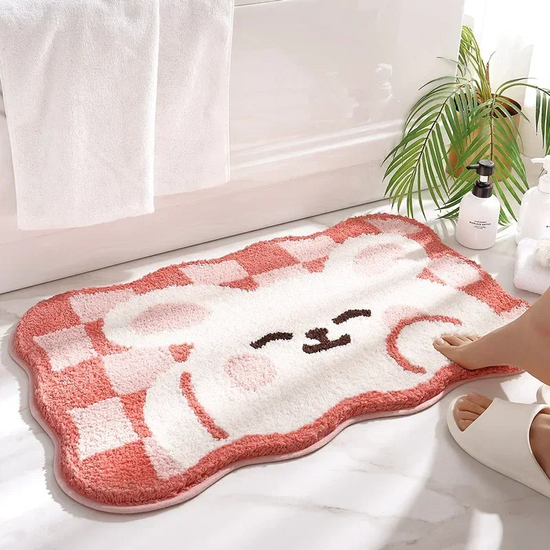 Frog and Bear Flocking Bath Mat Home Decoration Door Mat